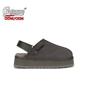 Plate-forme demi-frag augmentant la hauteur de haute qualité sabots pour femmes lacets réglables pantoufles doublées de polaire UGGS pour femmes - Product Image 3