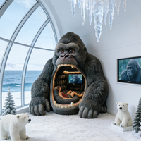 Canapé-lit de cinéma maison en forme d'animal gorille géant, unique, rembourré, insonorisé, fauteuil lounge intégré, pod de jeu multimédia