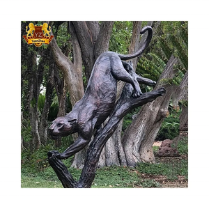 Décoration de jardin d'extérieur, statue de <span class=keywords><strong>panthère</strong></span> en métal grandeur nature, statue de <span class=keywords><strong>panthère</strong></span> <span class=keywords><strong>noire</strong></span> en bronze, sculpture à vendre - Product Image 5