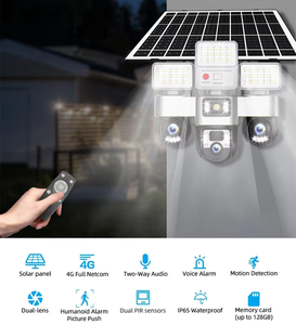 กล้องโซลาร์เซลล์ WiFi พร้อมไฟถนน LED 3 จุด PTZ ควบคุมระยะไกล โคมไฟรักษาความปลอดภัยบ้าน กล้องวงจรปิด IP ไร้สาย - Product Image 6