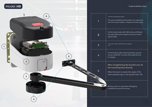 Moteur sans balais CC 80W avec une capacité <span class=keywords><strong>de</strong></span> charge <span class=keywords><strong>de</strong></span> 350 kg, ouvre-<span class=keywords><strong>porte</strong></span> battant pour portes <span class=keywords><strong>de</strong></span> cour - Product Image 2