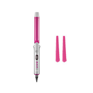 เครื่องหนีบผมดิจิตอล Kemei ขนาด 23 มม. ปรับอุณหภูมิได้ สีชมพู พร้อมที่ม้วนผมแบบประจุลบ สำหรับใช้ในบ้าน - Product Image 1