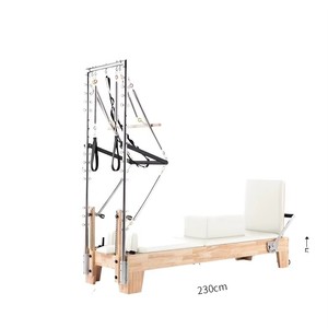 <span class=keywords><strong>DEREN</strong></span> GH88-S800-X Reformer Pilates di Alta Qualità in Legno di Quercia Massello Ecologico con Mezza Torre - Product Image 1