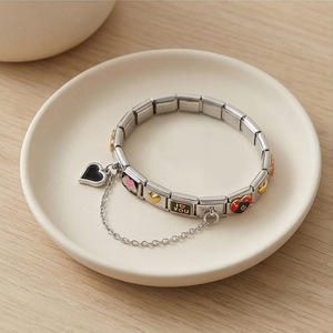 Kit de fabrication de bijoux DIY en acier inoxydable, bracelet modulaire en forme de cœur avec chaîne et outils plaqués - Product Image 3