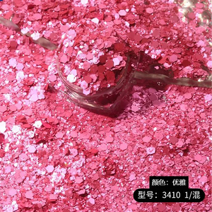 Lentejuelas Hexagonales Gruesas Mixtas de Color <span class=keywords><strong>Rosa</strong></span> <span class=keywords><strong>Mate</strong></span> Brillante para Suministros de Vasos con Efecto Nieve, Manualidades, Resina, Decoración de Festivales - Product Image 2