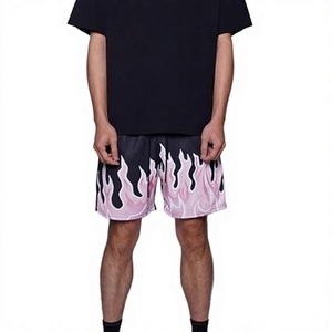 Shorts Streetwear Homme 2026 en Maille Respirante avec Cordon de Serrage Taille Mi-Haute Motif Flamme Légers pour l'Été – Vente en Gros Fournisseur USA - Product Image 3