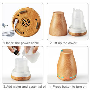 Humidificateur d'air créatif pour la maison, diffuseur d'arômes ultrasonique 120 ml à effet bois avec arrêt automatique pour la maison et le bureau - Product Image 5