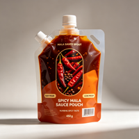 Pochette d'emballage plastique de forme spéciale avec logo personnalisé imprimé, sac plastique irrégulier pour produits à base de noix, snacks et condiments.