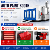Cabina de Pintura Automotriz Industrial Personalizable en Oferta, Cabina de Pintura para Autos con Doble Tubo de Escape, Puertas Grises de 3 Paneles, Certificación CE ISO