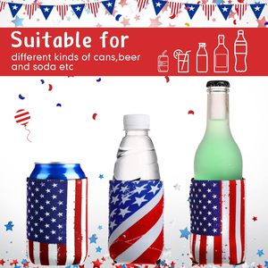 Funda para Botella de Poliéster con Estampado de Doble Cara del Día de la Independencia Americana, para Fiestas, Deportes, Uso en Exteriores, Funda para Cerveza - Product Image 5