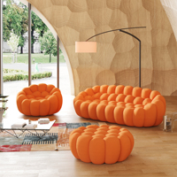 Atunus Meuble de salon football français Canapé design moderne Canapé à bulle orange One Tow There Seater