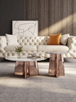 Leichte Luxus High-End Edelstahl Roségold Couch tisch Langlebige Blüten blätter Design
