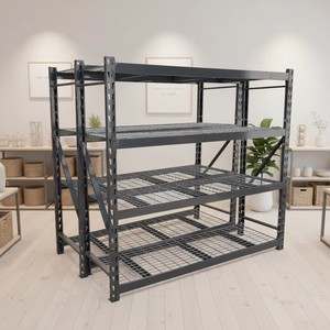 Adjustable Low-priced Carbon Steel Wire Shelving Rack with Powder Coated Finish Black Mesh Shelves for Storage rack System - Product Image 6