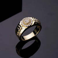Bague de mariage pour homme de style hip-hop en argent sterling 925 avec cluster de zircons blancs classiques de haute qualité