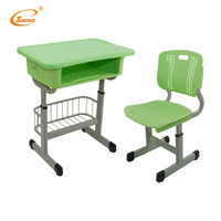Bureaux et chaises d'école réglables personnalisés, bureaux et chaises d'étude, mobilier commercial en plastique pour utilisation en classe