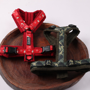 OEM/ODM pencetakan tipe H tali kekang anjing dengan Aksesori logam tugas berat beludru korduroi Harness pribadi untuk kucing - Product Image 5