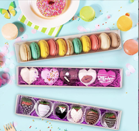 Emballage alimentaire entièrement transparent de type tiroir pour desserts aux fraises, macarons, pains et biscuits, adapté à l'exportation transfrontalière