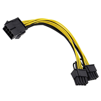 Câble d'alimentation d'extension 8 broches femelle vers double 8 P (6 + 2) broches mâle PCIe PCI-Express 4 lignes câble de carte graphique de fusion
