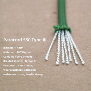 550 Paracord Colores Pastel 4mm 7 Cuerdas Cuerda de paracaídas Cuerda de nailon - Product Image 2