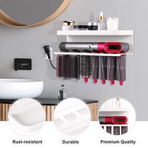 Support mural pour <span class=keywords><strong>Dyson</strong></span> Airwrap Styler, support de rangement blanc pour <span class=keywords><strong>fer</strong></span> à <span class=keywords><strong>friser</strong></span> et accessoires, support de salle de bain - Product Image 5