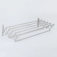 Séchoir à linge mural pliable en acier inoxydable de 80 cm, gain de place, avec 7 barres, vente en gros