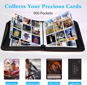 Màu đỏ bóng chày/bóng đá thẻ chất kết dính 900 túi dây kéo Mang trường hợp hai mặt tay áo giao dịch chủ thẻ nộp hồ sơ WO-CB-9-7 - Product Image 5