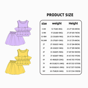 Conjuntos de Ropa para Niñas, Estilo Princesa, con Blusa sin Mangas con Cuello Redondo <span class=keywords><strong>y</strong></span> Volantes, Falda con Cintura Elástica, Diseño Dulce <span class=keywords><strong>y</strong></span> Lindo - Product Image 3