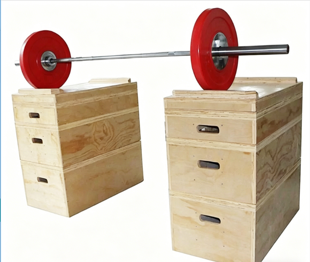 Wooden Jerk Blocks Solid Wood Non-slip Eco-Friendly Adjustable Height Plyo Box for Weightlifting Powerlifting Gym Training