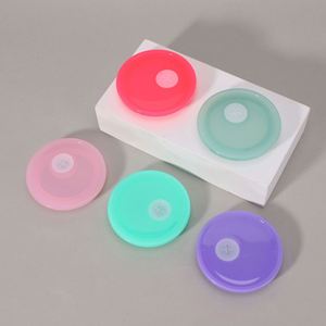 Tapa de silicona reutilizable de 16oz 20oz para vaso tipo globo de nieve, vaso de cola, tarro Mason, con un solo orificio, sellado plano, a prueba de fugas y con pajita - Product Image 3