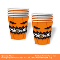 Vasos de Papel Desechables de 9 oz con Diseño de Calabaza para Fiestas de Halloween, Venta al por Mayor