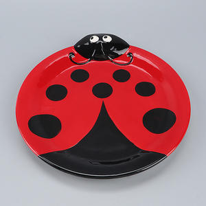 <span class=keywords><strong>Ladybug</strong></span> Shaped Ceramic Serving Plate-Totalmente personalizável em qualquer cor, tamanho, logotipo ou forma-Perfeito para casa, restaurante - Product Image 1