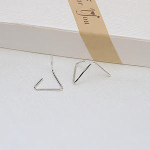 Wenchi S925 Silver Crown <b>Long</b> Earhook Simple Fashionable DIY Accessories 1243 Empty Stand for Female Pearl <b>Earrings</b> Model 15715 - Product Image 4