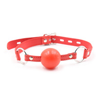 Bâillon à boule en silicone rose pour femmes, pour jeux sexuels, jouet sexuel en silicone, bâillon à morsure SM à bouche ouverte