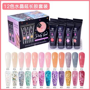 Kit d'extension d'ongles en polygel lumineux 15 ml, sans papier, gel cristal à construction rapide pour salon de manucure - Product Image 6