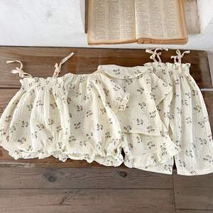 2025 여름 새로운 아기 소녀 장난 꾸러기 면 유아 점프 수트 빈티지 꽃 아기 바디 수트 Lbc - Product Image 4
