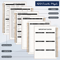 Großhandel Blumenmuster A5 Spiralgebundenes Notizbuch Planer Kalender, für Zuhause Büro Studenten, 95g/m² 71 Blatt 12 Monate, Box, Doppeldrahtbindung Agenda
