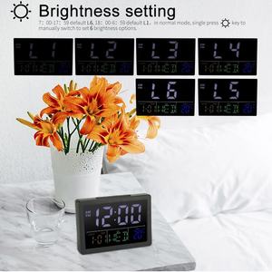 EMAF-Horloge numérique de table à LED pour le salon et le chevet, grand affichage, calendrier, alarme électronique - Product Image 2