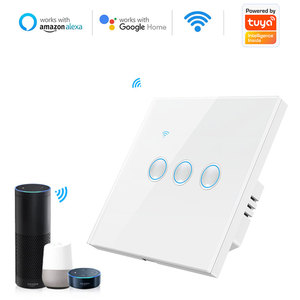 Para Tuya Smart 1/2/3/4 Gang interruptor de botón cóncavo WIFI + BLE red luz de pared táctil Panel de vidrio templado Control remoto inteligente - Product Image 2