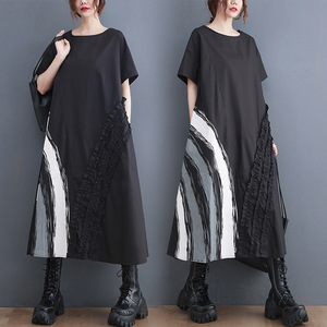 Taglia unica Han versione nuova ampia moda abito rotondo con scollo rotondo stampato di grandi dimensioni abito di media lunghezza - Product Image 1