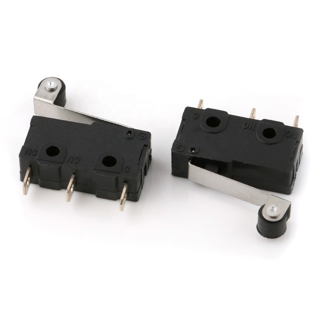 KW12N 125v 250v Long Bent Lever Micro Switch With 3 Solder Terminals Micro Switch Blade Micro Limit Switch