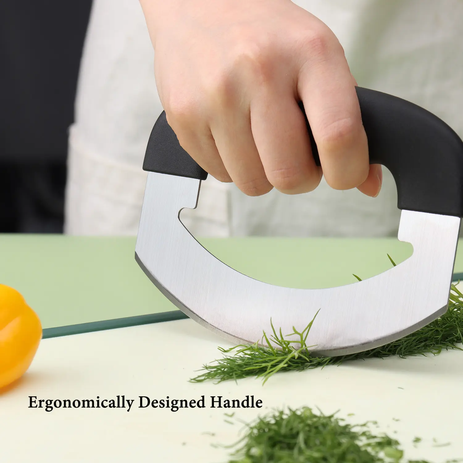 Mezzaluna Salad Chopper Lettuce Knife - Salad Chopper Knife With stainless steel Blade Protective Covers Salad Cutter, Chopping