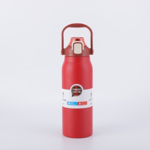 Frasco de viaje con aislamiento de acero inoxidable de doble pared 1L/1.3L/1.7L botella de agua deportiva de gran capacidad para termo de vacío con tapa de paja - Product Image 3