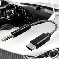 OEM Longitud logo Aux a USB C Cable Nylon Trenzado Hi-Fi Cable de audio para el coche, auriculares, altavoces para el teléfono, Galaxy,Pixel,iPad Pro