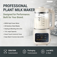 Machine à Lait Végétal Électrique Automatique OEM 1.8L 800W avec Fonction Maintien au Chaud, pour Lait d'Amande, de Soja, de Noix, Bouteille en Verre Portable, Pur