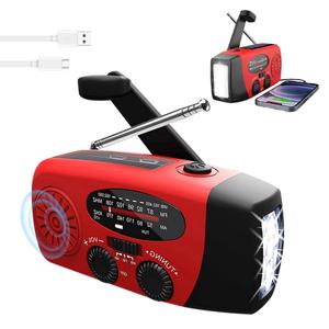 Nouvelle conception, radio d'urgence à manivelle 130-150 tr/min, radio solaire étanche, modules d'éclairage LED supplémentaires, radio météo pour situations d'urgence - Product Image 3