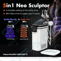 Stimulateur musculaire à 4 poignées, machine EMS pour le remodelage corporel, pour le renforcement musculaire et la combustion des graisses