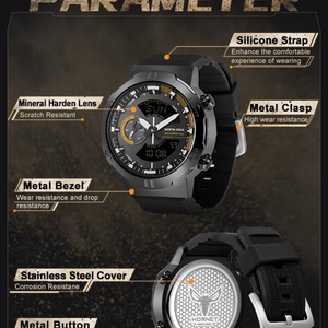 นาฬิกาข้อมือ NORTH EDGE HORNET สำหรับผู้ชาย สำหรับวิ่ง ปั่นจักรยาน กีฬา กันน้ำ 50 เมตร จับเวลาแบบโลก แสดงความเร็ว - Product Image 5