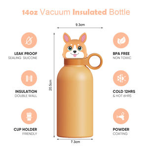 2025 nuova forma in stile animale carino per mantenere il freddo e il caldo lavabile in lavastoviglie 304 in acciaio inossidabile bicchiere per tazza di bottiglia d'acqua per bambini - Product Image 2