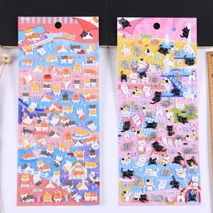 Оптовая продажа, 3D наклейки из ПВХ в виде животных SHANLE, милая панда, пышная наклейка, индивидуальный мультяшный маленький декор, канцелярские принадлежности, Набор наклеек из пены для детей - Product Image 3