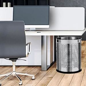 Mumma's Life Stainless Steel Open Top Cylindrical Mesh Waste <b>Bin</b> Paper Basket for Office Kitchen <b>Bathroom</b> - Product Image 4